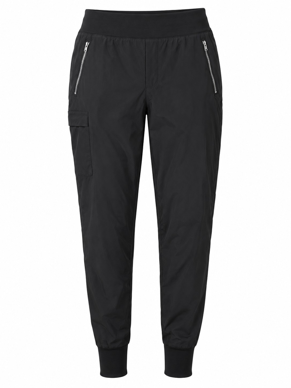 ATHLETA | Black Pull On Utility Cargo Jogger Pants Zip Pockets Stretch | 14